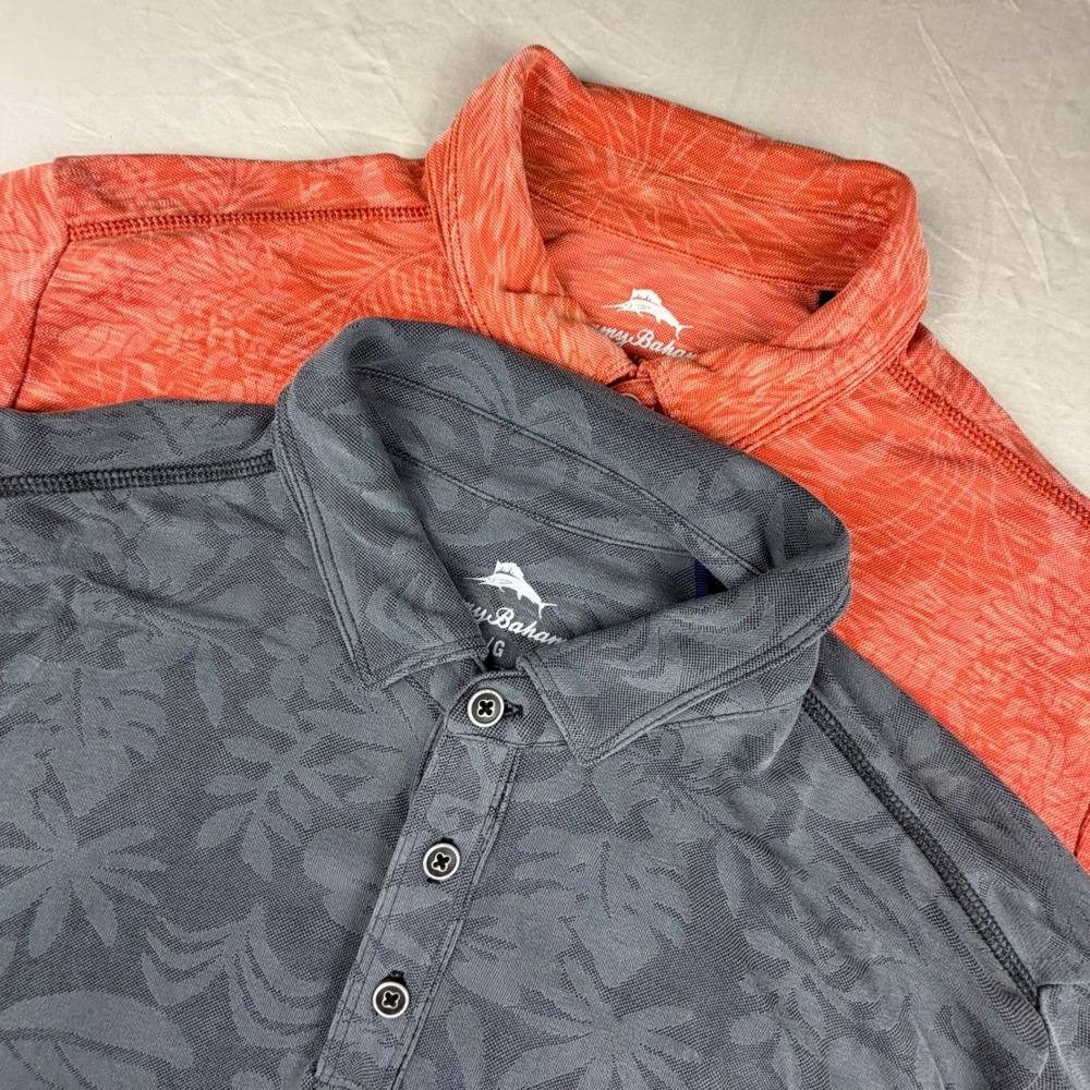 Tommy Bahama Men's Polo Pair - Coral & Charcoal